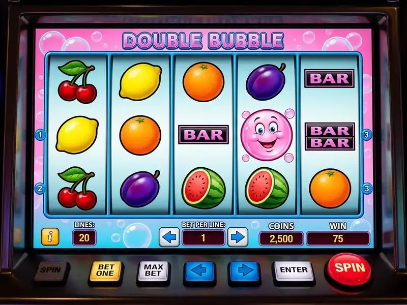 Double Bubble slot játékfelület 5×3 tárcsarendszer